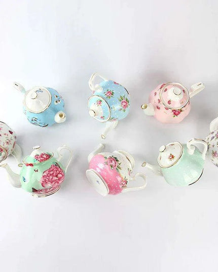 Floral Elegance Bone China Teapot - Luxurious 1000ML Capacity for Tea and Coffee