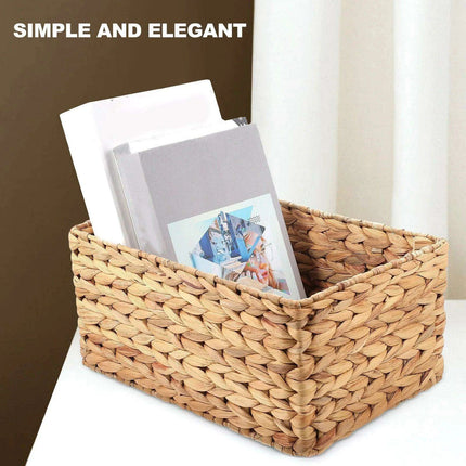 Stylish Natural Straw Storage Basket - Multi-Purpose Organizer for Toys, Snacks, and Home Essentials
