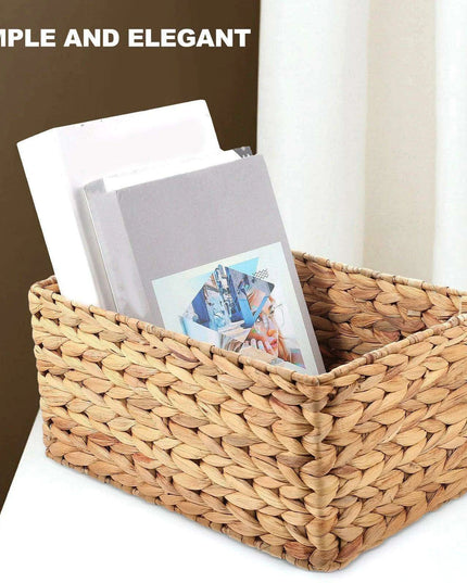 Stylish Natural Straw Storage Basket - Multi-Purpose Organizer for Toys, Snacks, and Home Essentials