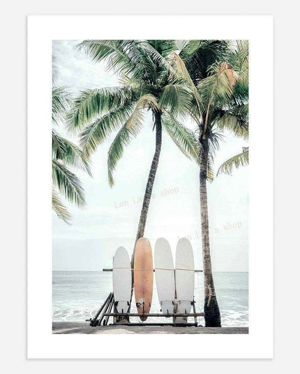 Tropical Bliss: Pink Sands & Palms Wall Art Print
