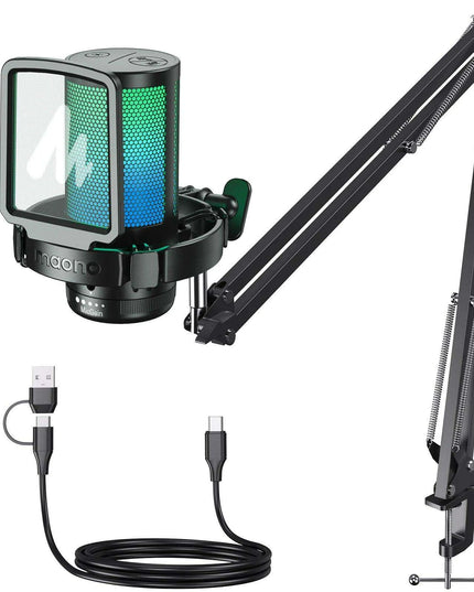 Elite RGB USB Gaming Microphone with Exceptional Clarity and Advanced Noise Cancellation