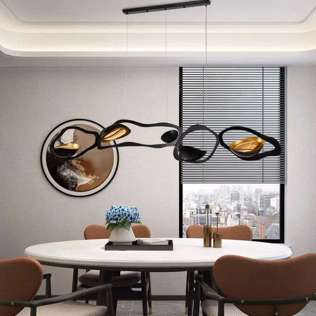 Adjustable Smart LED Pendant Light System with Customizable Lighting Settings for Modern Home and Dining Atmosphere