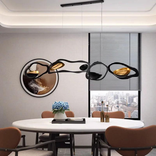 Adjustable Smart LED Pendant Light System with Customizable Lighting Settings for Modern Home and Dining Atmosphere