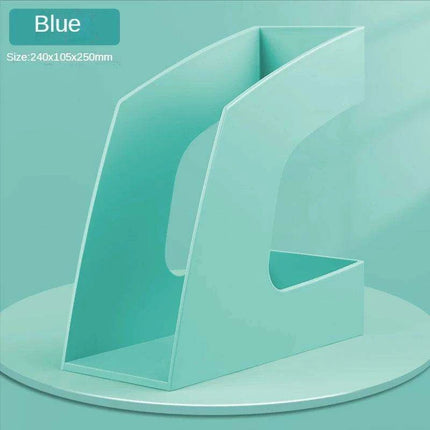 Sleek Plastic Desktop Book Organizer - Versatile Document and Magazine Storage Solution for School and Office