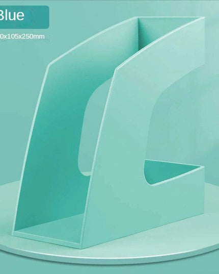 Sleek Plastic Desktop Book Organizer - Versatile Document and Magazine Storage Solution for School and Office