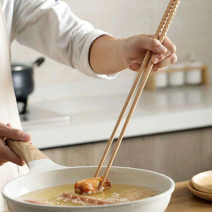 Elegant Extra Long Beech Wood Chopsticks for Noodles and Fried Treats