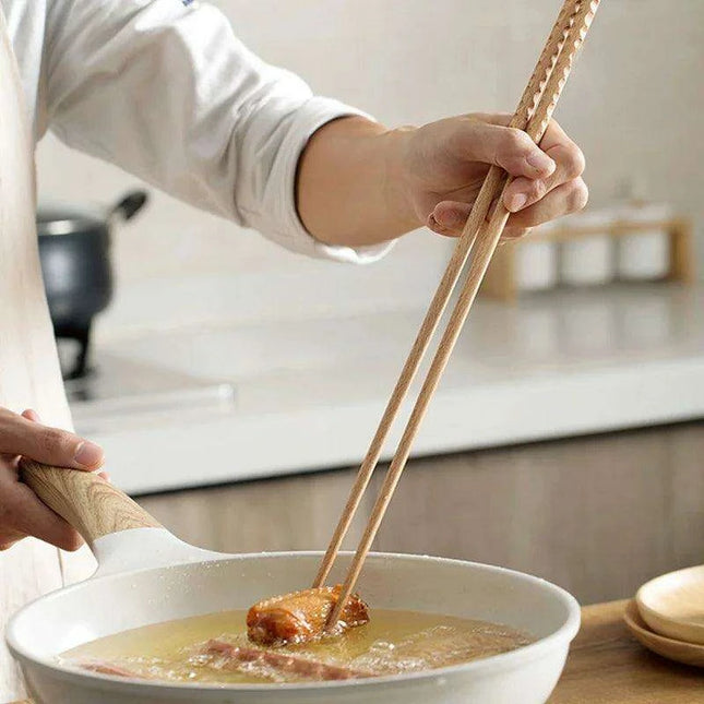 Elegant Extra Long Beech Wood Chopsticks for Noodles and Fried Treats