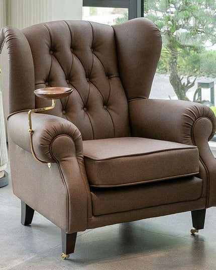 Elegant Leather Wingback Chair for Modern Living Areas