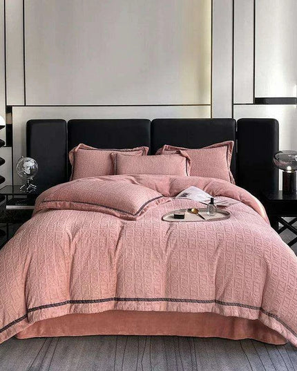 3D Plush Velvet Queen Duvet Cover Set of 4 pcs