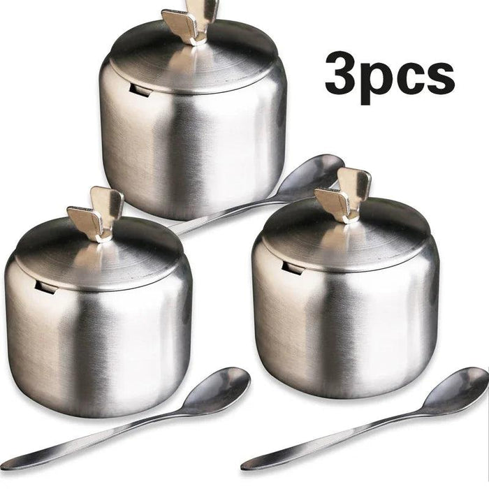 Sleek Stainless Steel Spice Organizer Set for a Contemporary Kitchen