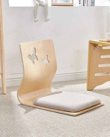 Japanese Minimalist Legless Floor Chair with Elegant Wooden Design - Ideal for Cozy Spaces