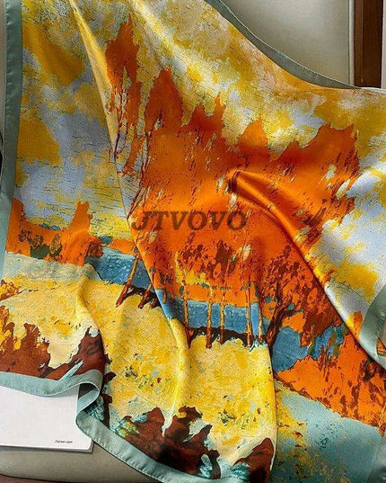 Chic Toddler Elegance: Luxurious 70x70cm Silk Scarf for Ages 6 Months to 4 Years