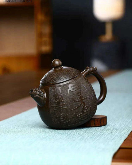 200ml Authentic Yixing Purple Clay Dragon Egg Teapot - Perfect for All Tea Types