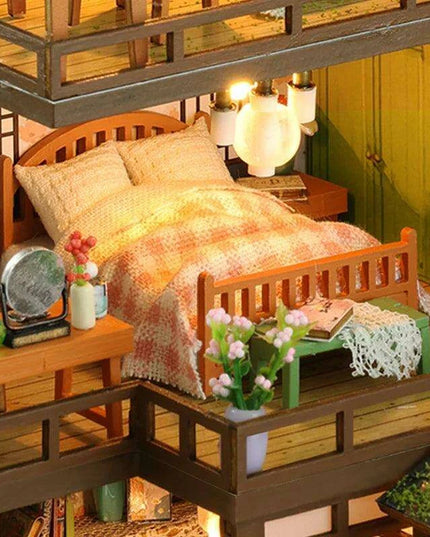 Bamboo Courtyard DIY 3D Miniature Dollhouse Assembly Kit - Unfinished Wooden Puzzle for Unique Home Decor and Gifting