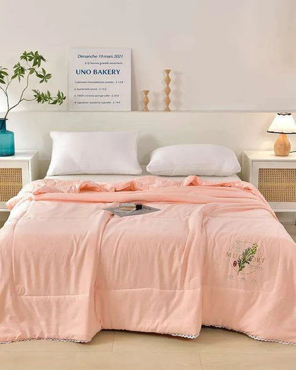 Wormwood Infused Lightweight Cotton Summer Quilt with Mosquito Protection