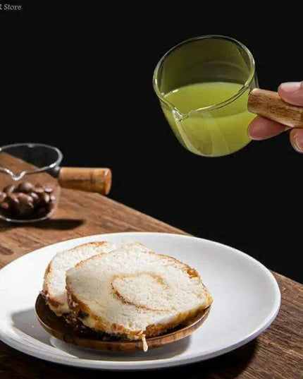 Elegant Borosilicate Glass Sauce Bowl with Wooden Handle