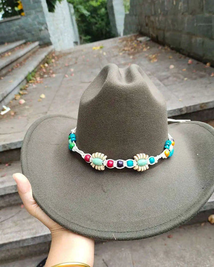 Stylish Handwoven Straw Cowboy Hat - Unisex Summer Sun Protection for 2023