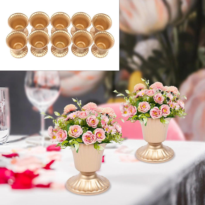 Golden Trumpet Vases Set - Elegant Wedding Decor Pieces