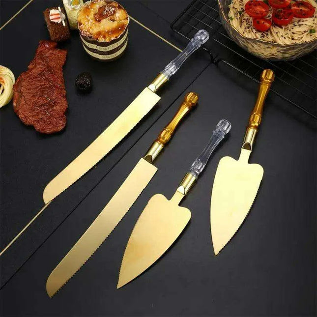 Ergonomic Stainless Steel Knife Set for Bread Cutting and Cake Decoration