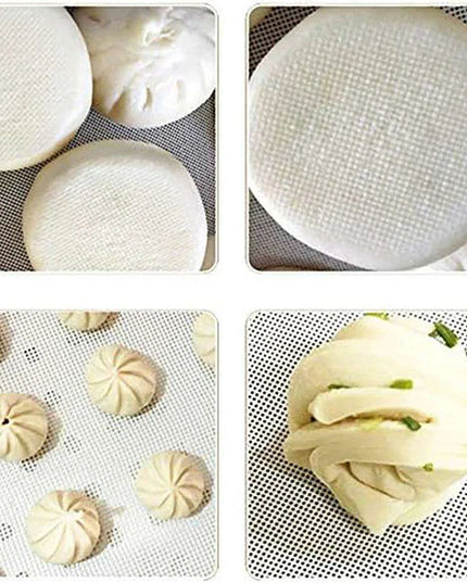 10-Pack Reusable Non-Stick Silicone Steamer Liners for Easy Cooking - Round Mats and Kitchen Accessories