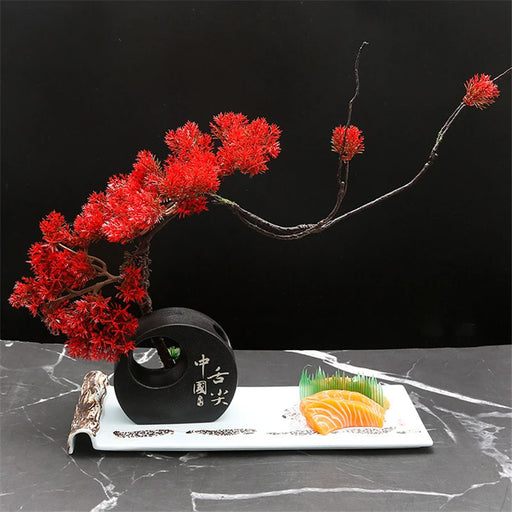Sushi and Floral Presentation Stand - Elegant Display for Culinary Creations