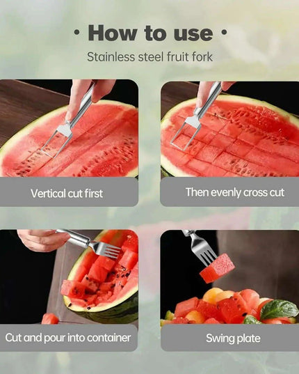 Ultimate 2-in-1 Stainless Steel Fruit Cutter and Serving Tool