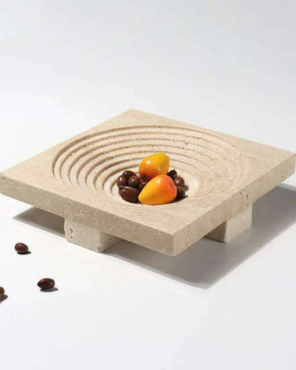 Sophisticated Travertine Serving Tray: A Chic Storage and Decor Essential