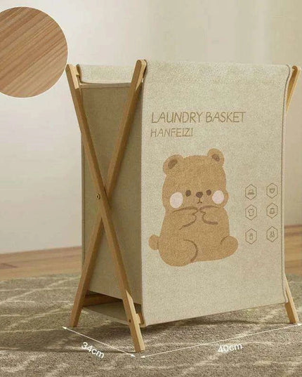 Chic Foldable Laundry Hamper with Lid - Elegant Cotton Linen Organizer for Stylish Home Storage