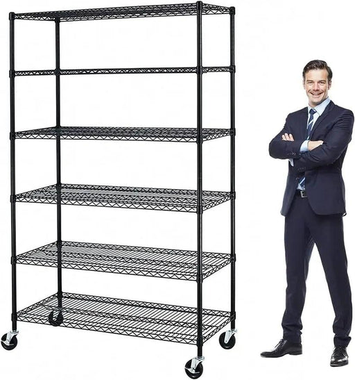 Heavy-Duty Adjustable Metal Storage Rack with 6000 lbs Capacity and Versatile Shelving Options