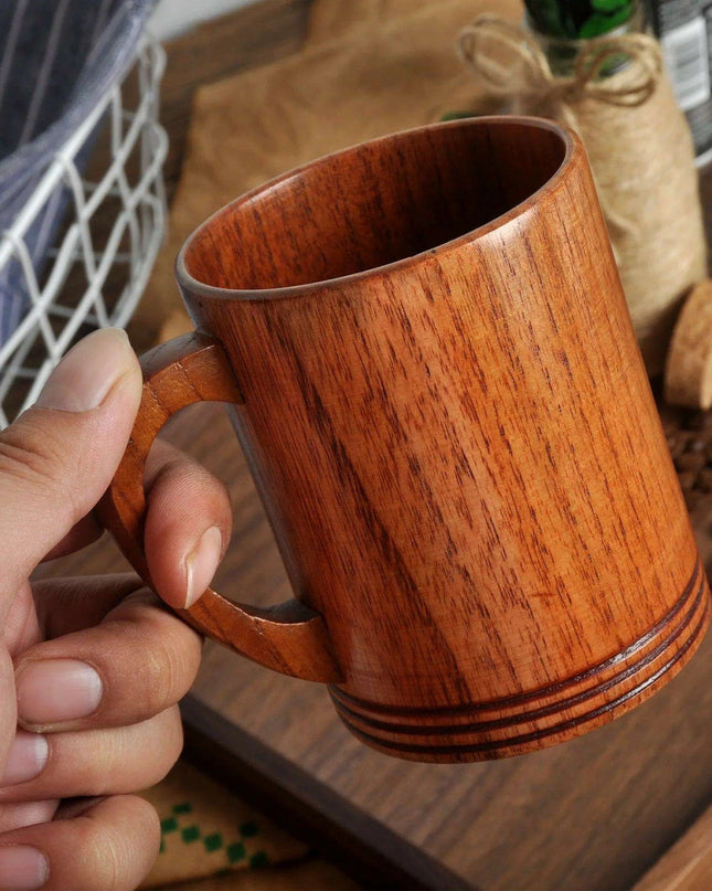 Handcrafted Jujube Wood Drink Mug - Eco-Friendly Retro Cup for Coffee, Tea, and More