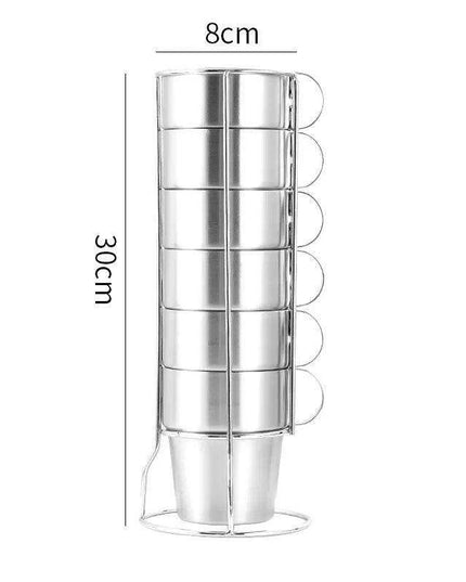 Elegant 6-Piece Set of Insulated Stainless Steel Tea Mugs for Home and Social Gatherings