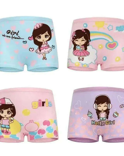 10-Pack Cute Cotton Boxer Briefs for Toddler Girls - Soft and Breathable Underwear Set