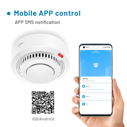 Tuya Smart WiFi Smoke Detector with 85dB Alarm & App Control