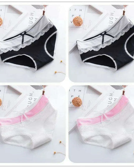 Elegant Lace Briefs Set for Teens – 4-Pack Comfort Underwear for Ages 9-20