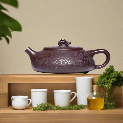 Artisan Jade Gold Sand Authentic Gourd Teapot - Exquisite 290ml Masterpiece