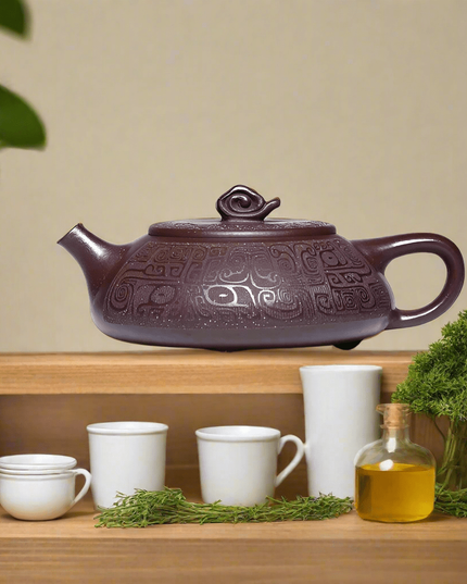 Artisan Jade Gold Sand Authentic Gourd Teapot - Exquisite 290ml Masterpiece