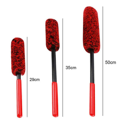 Plush Nylon Wheel Care Brush Trio: 3-Piece Set for Effortless Cleaning