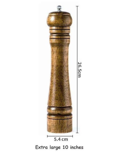 Stylish Wooden Salt and Pepper Grinder Set with Adjustable Ceramic Mechanisms and Elegant Stand