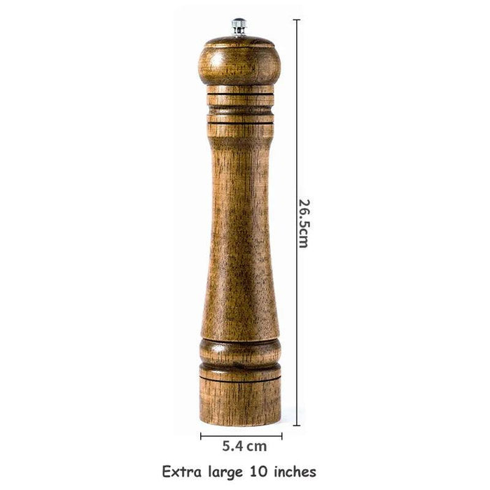 Adjustable Wooden Salt and Pepper Grinder Set with Ceramic Grinders and Stylish Stand