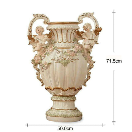 Luxurious Angelic Resin Floor Vase for Exquisite Home and Hotel Decor