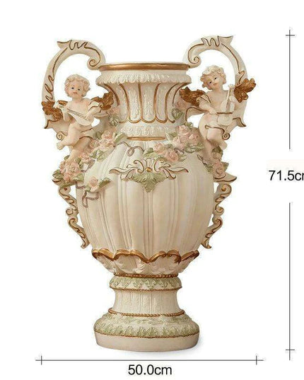 Luxurious Angelic Resin Floor Vase for Exquisite Home and Hotel Decor