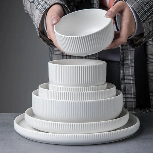 Contemporary Matte Nordic Ceramic Dining Set - Embrace Japanese Elegance for Every Occasion