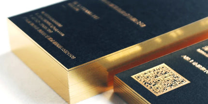 Chnaprint Custom Black Cotton Business Cards with Gold Foil & Embossed