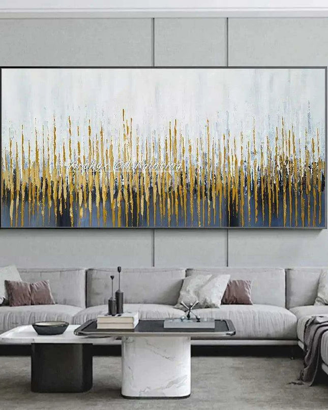Hand-Painted Abstract Oil Canvas: Artistic Elegance for Chic Home Decor