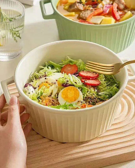 Elegant Heat-Insulating Ceramic Soup Bowl with Lid - Ideal for Ramen and Hearty Dishes