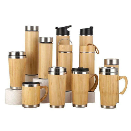 Personalized Eco-Friendly Bamboo Insulated Mug with Temperature Indicator