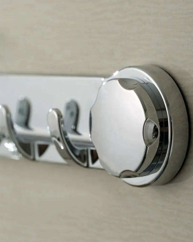 Stylish Silver Suction Hooks for Effortless Bathroom and Kitchen Organization