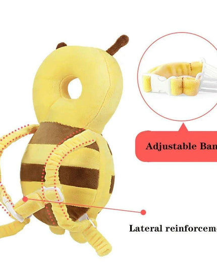 Bee-Themed Toddler Safety Backpack with Adjustable Headguard for Safe Adventures