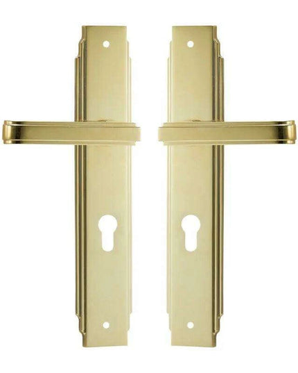 Luxurious PVD Gold and Chrome Double Lever Door Handle Set for Bedrooms and Bathrooms