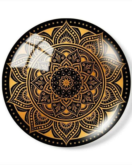 Luxurious Golden Glass Cabochon Set - 10 Pieces for Stunning Jewelry Creations